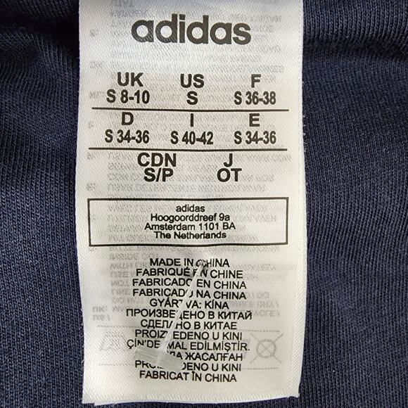 Adidas X Zoe Saldana Track Jacket Women Small Full Zip Navy Pockets Logo Legacy - Picture 11 of 14